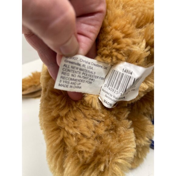 Chrisha Playful Plush Tan Stuffed Dog With Red Heart "I Love You" pre owned - Picture 10 of 10